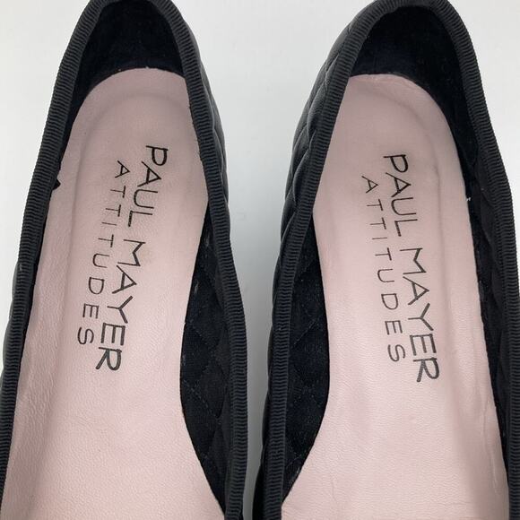 Paul Mayer Attitudes Womens Black Quilted Patent Pointed Shoes Size 7 1/2 B - Picture 5 of 13